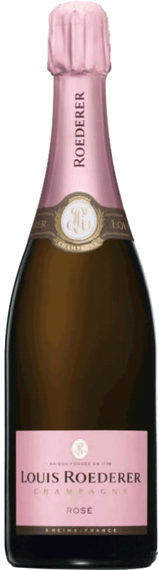 72,95 € Free Shipping | Rosé Sparkling Wine Louis Roederer Rose Brut Grand Reserve A.O.C. Champagne Half Bottle 37 cl