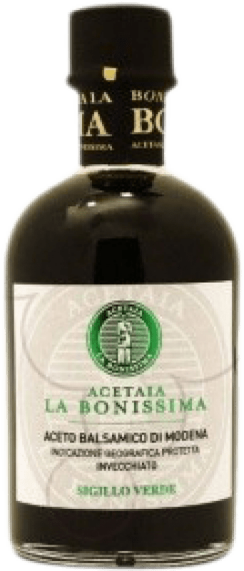 Envio grátis | Vinagre La Bonissima Sigillo Verde Balsâmico D.O.C. Modena Itália Garrafinha 25 cl