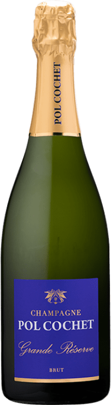 Бесплатная доставка | Белое игристое вино Pol Cochet Brut — брют Гран Резерва A.O.C. Champagne шампанское Франция Chardonnay — Шардоне 75 cl