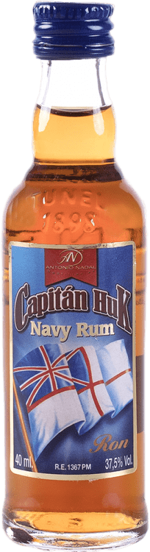 3,95 € Envío gratis | Ron Capitan Huk. Spiced Botellín 20 cl