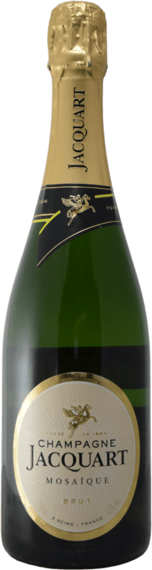 10,95 € Envio grátis | Espumante branco Jacquart Mosaique Brut Grande Reserva A.O.C. Champagne Meia Garrafa 37 cl