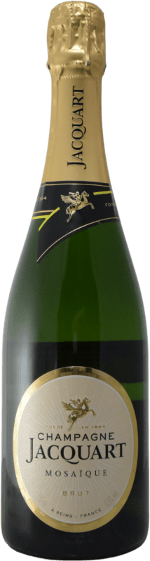9,95 € Kostenloser Versand | Weißer Sekt Jacquart Mosaique Brut — Herb Große Reserve — Lange Reifung A.O.C. Champagne Halbflasche 37 cl
