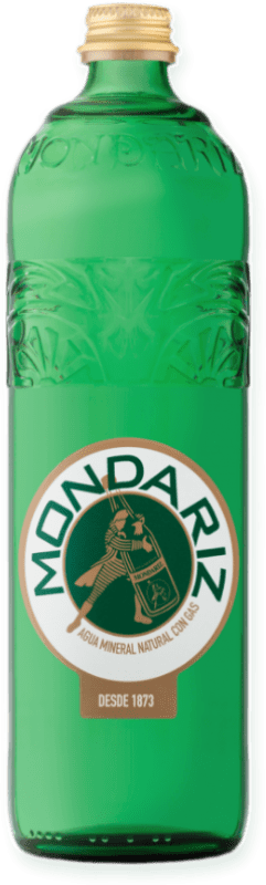 9,95 € Бесплатная доставка | Коробка из 24 единиц Вода Mondariz 1873 Frizzante — Слабо игристое Бутылка на треть 33 cl Многоразовое Стекло
