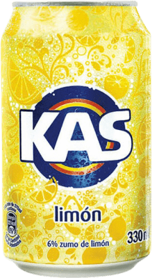 Free Shipping | 24 units box Soft Drinks & Mixers Kas Limón Spain Can 33 cl