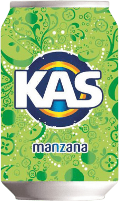 Free Shipping | 24 units box Soft Drinks & Mixers Kas Manzana Spain Can 33 cl