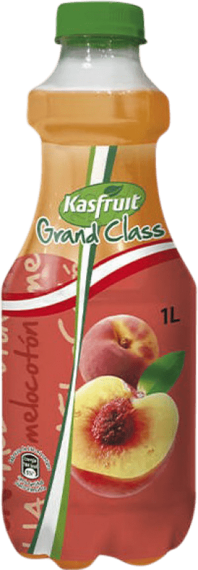 Бесплатная доставка | Коробка из 6 единиц Безалкогольные напитки Kas Kasfruit Plus Испания 1 L PET — ПЭТ Melocotón — Персик