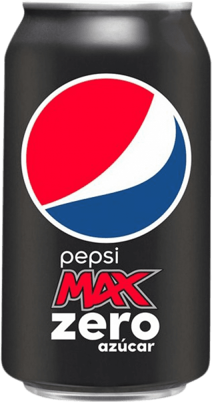 Envio grátis | Caixa de 24 unidades Refrescos e Mixers Pepsi Max Zero Espanha Lata 33 cl