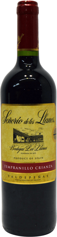 Free Shipping | Red wine Los Llanos Señorío Aged D.O. Valdepeñas Castilla la Mancha Spain Tempranillo 75 cl