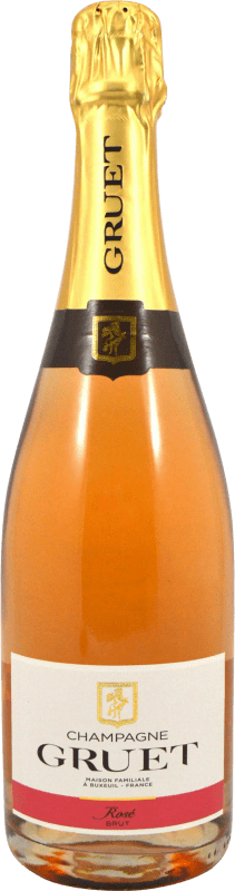 Envoi gratuit | Vin Mousseux Rosé Gruet Rose Brut A.O.C. Champagne Champagne France Pinot Noir, Chardonnay 75 cl