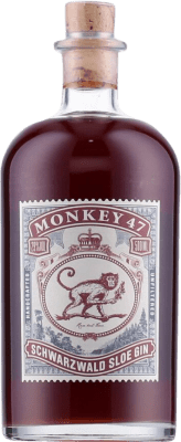 Kostenloser Versand | Genever Gin Black Forest Monkey 47 Schwarzwald Deutschland Medium-Flasche 50 cl Sloe Berries — Schlehenbeeren