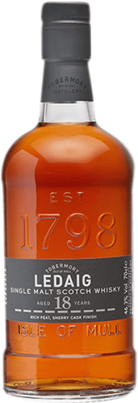 143,95 € Free Shipping | Whisky Single Malt Tobermory Ledaig Isle Of Mull United Kingdom 18 Years Bottle 70 cl