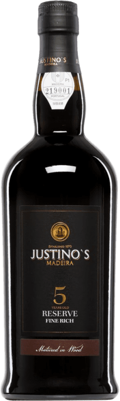 Free Shipping | Fortified wine Justino's Madeira Fine Rich I.G. Madeira Portugal Negramoll 5 Years 75 cl