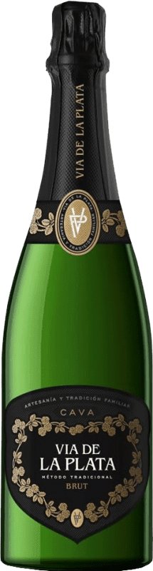 Free Shipping | White sparkling Vía de la Plata Brut D.O. Cava Estremadura Spain Macabeo, Parellada 75 cl