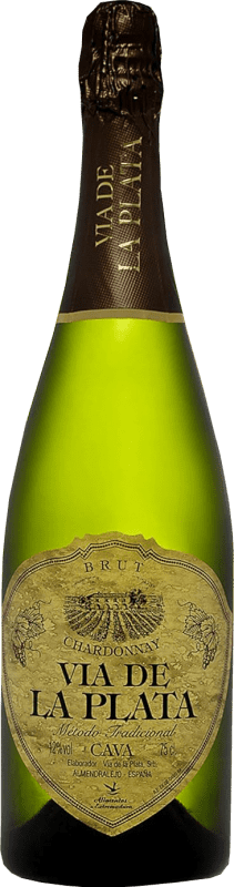 Бесплатная доставка | Белое игристое Vía de la Plata брют D.O. Cava Estremadura Испания Chardonnay 75 cl