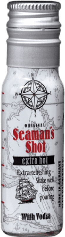 Envio grátis | Caixa de 24 unidades Vodca Waldemar Behn Seaman's Shot Extra Hot Garrafa Miniatura 4 cl