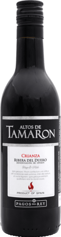 1,95 € | 红葡萄酒 Pagos del Rey Altos de Tamarón Crianza — 陈酿 D.O. Ribera del Duero 卡斯蒂利亚莱昂 西班牙 Tempranillo — 丹魄 小瓶装 18 cl