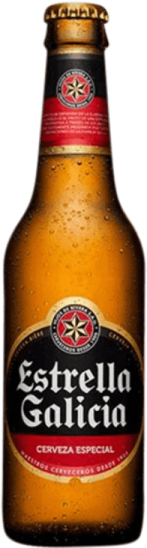 12,95 € Бесплатная доставка | Коробка из 6 единиц Пиво Estrella Galicia Особый Бутылка на треть 33 cl