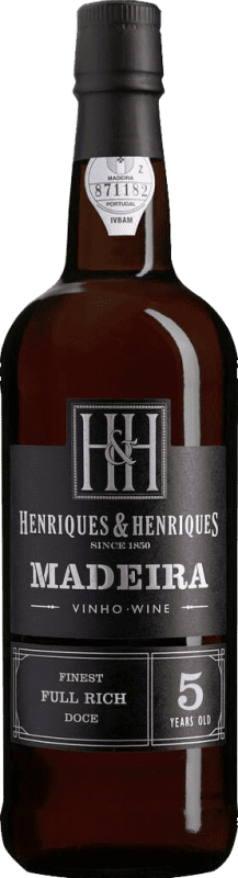 Free Shipping | Fortified wine H&H Henriques & Henriques Full Rich Doce I.G. Madeira Portugal Malvasía 5 Years 75 cl