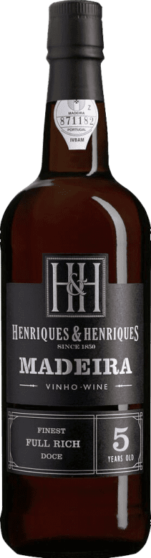 24,95 € | Vino Generoso Fortificado H&H Henriques & Henriques Full Rich Doce I.G. Madeira Portugal Malvasía 5 Años 75 cl