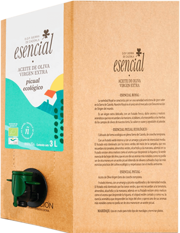 42,95 € | Olive Oil Encarnación Esencial EVOO Extra Virgin D.O. Sierra de Cazorla Andalusia Spain Picual Eco — Organic Bag in Box 3 L