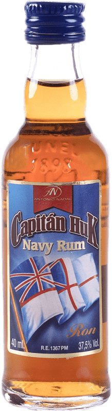 2,95 € | Rum Antonio Nadal Capitan Huk Blue — Edição Azul Espanha Garrafinha Miniatura 4 cl