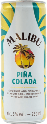 42,95 € Envio grátis | Caixa de 12 unidades Mixer Malibu Lata 25 cl Piña Colada