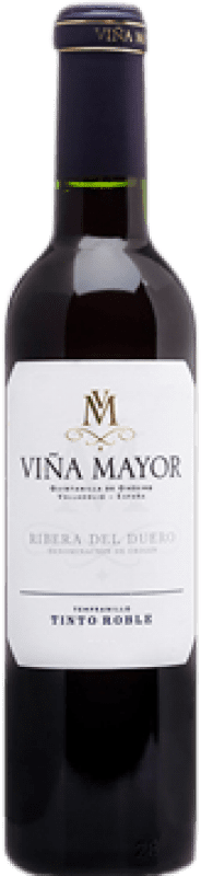 172,95 € Бесплатная доставка | Коробка из 24 единиц Красное вино Viña Mayor Дуб D.O. Ribera del Duero Половина бутылки 37 cl