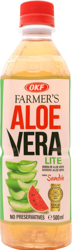 Free Shipping | Soft Drinks OKF Korea, Republic Medium Bottle 50 cl Aloe Vera, Sandía — Watermelon