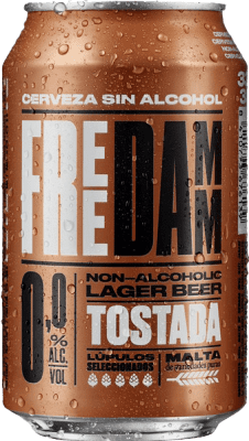 19,95 € Free Shipping | 6 units box Beer Estrella Damm Free Tostada Can 33 cl