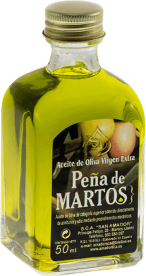 Envío gratis | Caja de 50 unidades Aceite de Oliva San Amador Peña de Martos Frasca, AOVE Virgen Extra Jaén España Botellín Miniatura 5 cl
