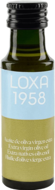 Kostenloser Versand | 84 Einheiten Box Olivenöl Loxa 1958 E-NOL Extra Nativ Spanien Kleine Flasche 25 cl PET