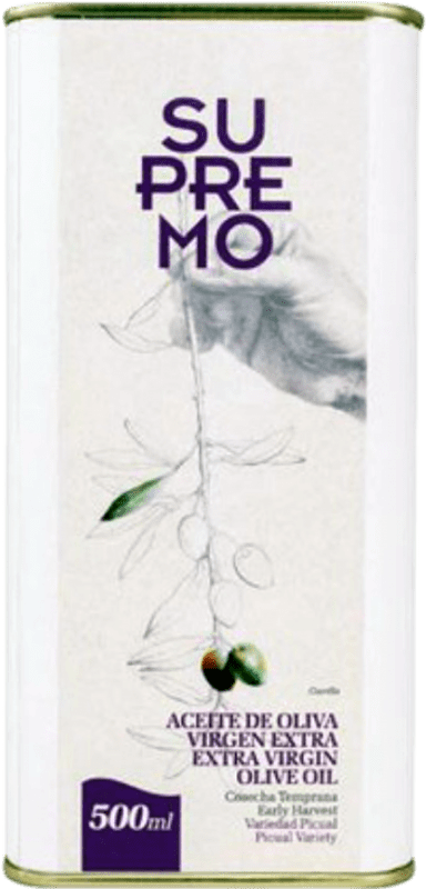 Бесплатная доставка | Оливковое масло Supremo ЭВО Экстра Вирджин Jaén Испания Picual — Пикуаль Жестяная банка 50 cl