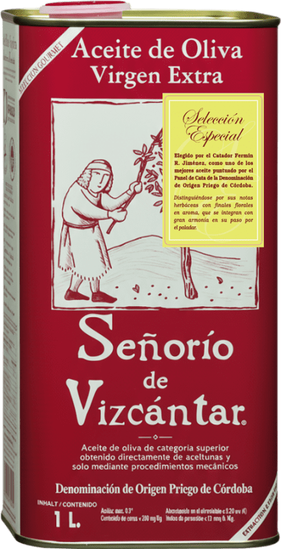 19,95 € Envío gratis | Aceite de Oliva Vizcántar Señorío Selección, Especial, AOVE Virgen Extra D.O.P. Priego de Córdoba Lata Especial 1 L