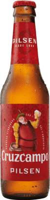 27,95 € | Boîte de 24 unités Bière Cruzcampo Pilsen Espagne Bouteille Tiers 33 cl