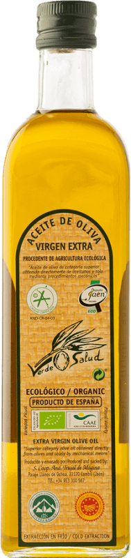 Free Shipping | Olive Oil Trujal de Mágina Verde Salud EVOO Extra Virgin D.O. Sierra Mágina Jaén Spain Picual Eco — Organic 75 cl Glass