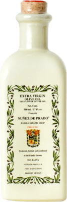 Envio grátis | Azeite de Oliva Núñez de Prado Flor Ceramic Porcelain — Porcelana Cerâmica, AOVE Virgem Extra D.O. Baena Córdoba Espanha Eco — Biológico Garrafa Medium 50 cl