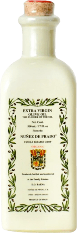 Envio grátis | Azeite de Oliva Núñez de Prado Flor Ceramic Porcelain — Porcelana Cerâmica, AOVE Virgem Extra D.O. Baena Córdoba Espanha Eco — Biológico Garrafa Medium 50 cl