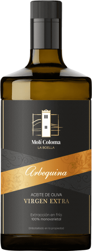 Envio grátis | Azeite de Oliva Finca Molí Coloma AOVE Virgem Extra D.O.P. Siurana Catalunha Espanha Arbequina Garrafinha 25 cl Vidro