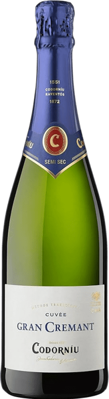 Envio grátis | Espumante Branco Codorníu Gran Crémant Semiseco — Meio Seco Reserva D.O. Cava Catalunha Espanha Macabeo, Xarel·lo, Parellada 75 cl