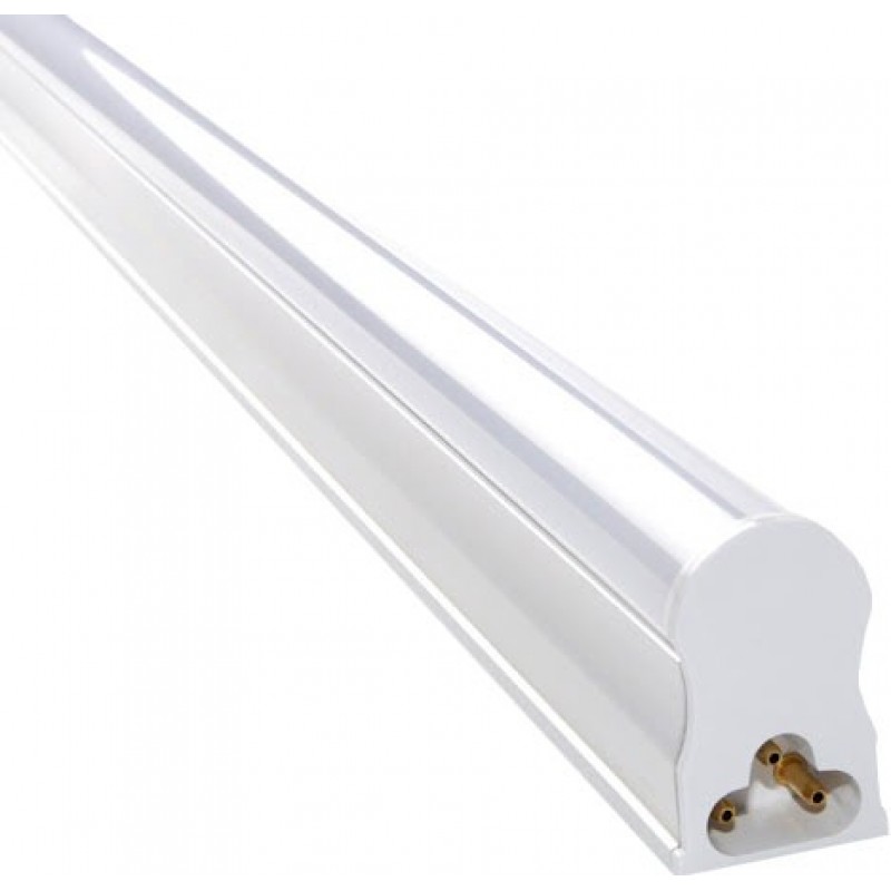 10,95 € Free Shipping | LED tube 8W T5 LED 3000K Warm light. Ø 2 cm. LED tube kit + bracket + installation accessories. Integrated Driver Aluminum and polycarbonate. White and silver Color