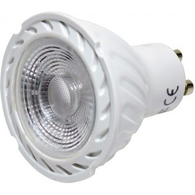 10 units box LED light bulb 7W GU10 LED 6000K Cold light. Round Shape Ø 5 cm. High brightness Ceramic. White Color