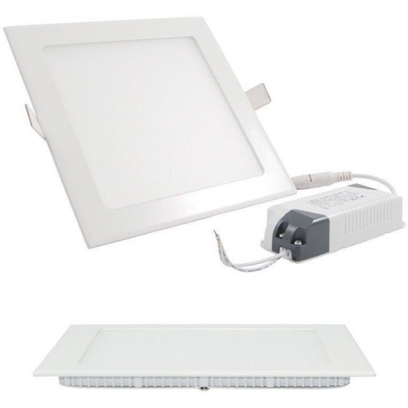 15,95 € Free Shipping | Recessed lighting 25W 6000K Cold light. Square Shape 30×30 cm. Downlight LED projector + Driver included. Slimline Extra-flat LED Panel Kitchen, office and store. Aluminum. White Color
