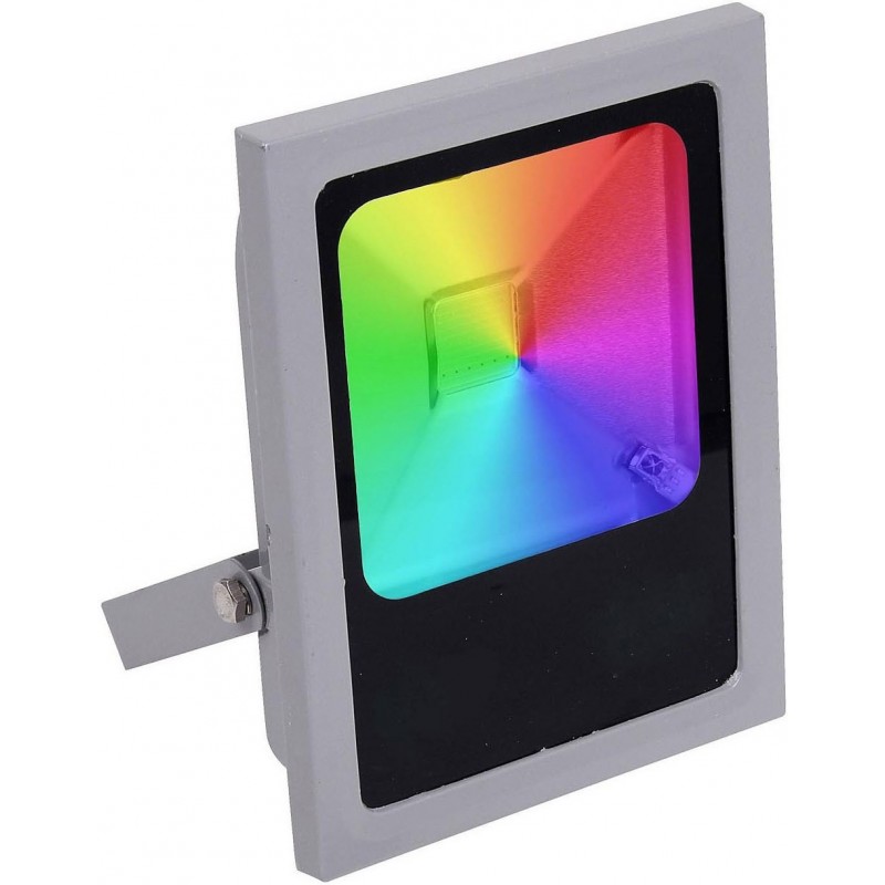 17,95 € Envio grátis | Holofote externo 20W RGB Multicolor com controle remoto Terraço e jardim. Alumínio. Cor cinza e preto