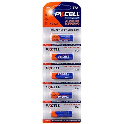 3,95 € 送料無料 | 5個入りボックス バッテリー PKCell PK2084 27A (A27 - MN27 - VR27 - L828) 12V 超アルカリ乾電池。 Blister×5の独立したユニットで提供