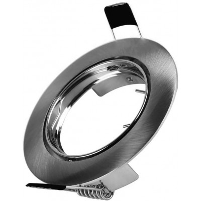 Inneneinbauleuchte Runde Gestalten Ø 9 cm. Einbau, verstellbar und neigbar. Ring für Halogen- oder LED-Lampe Küche, empfangshalle und bad. Aluminium gebürstet. Aluminium gebürstet Farbe