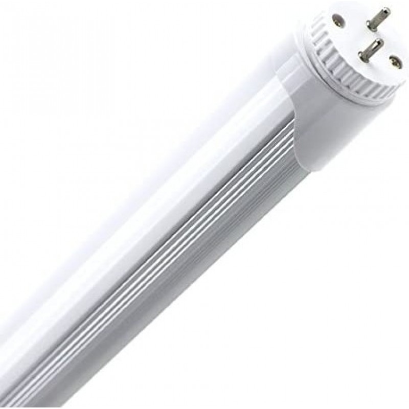 29,95 € Free Shipping | LED tube 18W T8 LED 6000K Cold light. 126×17 cm. Kit 2 × Professional LED tube luminaire + waterproof housing Warehouse, garage and public space. Polycarbonate. Gray Color