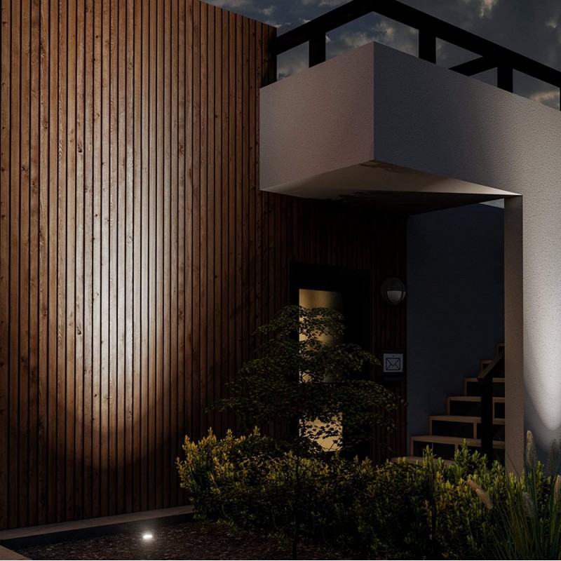 8,95 € Free Shipping | Luminous beacon Round Shape Ø 11 cm. Recessed floor spotlight Terrace and garden. 304 stainless steel. Stainless steel Color