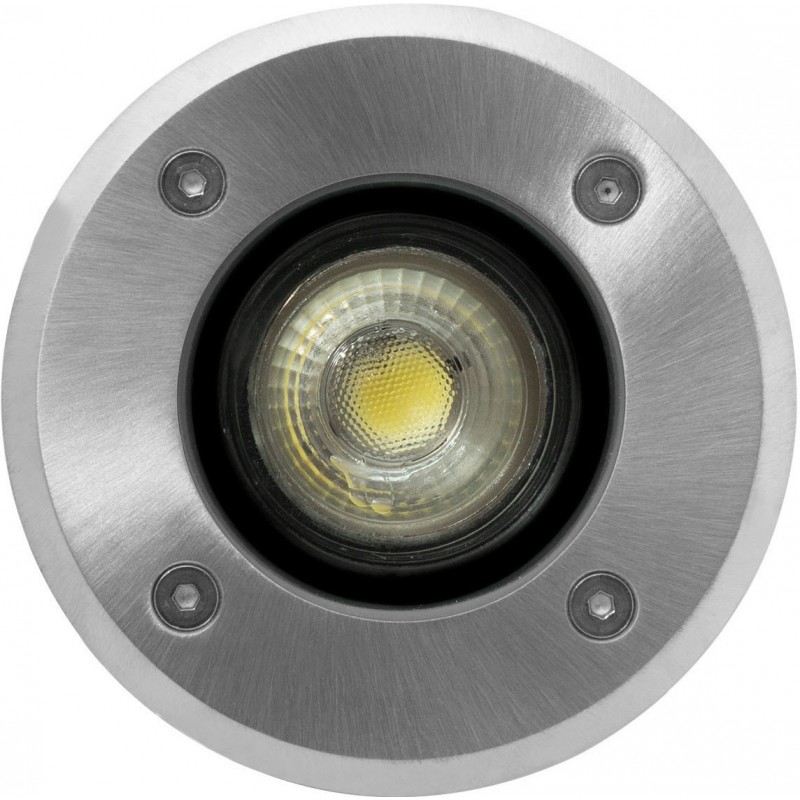 8,95 € Free Shipping | Luminous beacon Round Shape Ø 11 cm. Recessed floor spotlight Terrace and garden. 304 stainless steel. Stainless steel Color