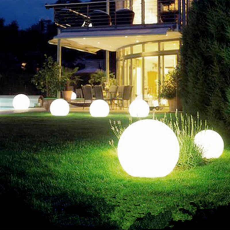 65,95 € Free Shipping | Furniture with lighting LED RGBW Spherical Shape Ø 50 cm. Wireless RGB multicolor LED light ball. Remote control. Rechargeable. 32 integrated LEDs Terrace, garden and facilities. Polyethylene