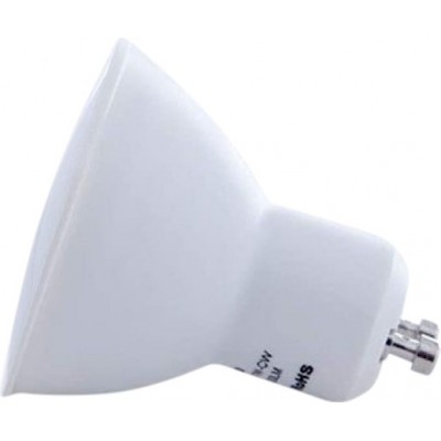 Светодиодная лампа 7W GU10 LED 3000K Теплый свет. Ø 5 cm. Высокая яркость Алюминий и Поликарбонат. Белый Цвет